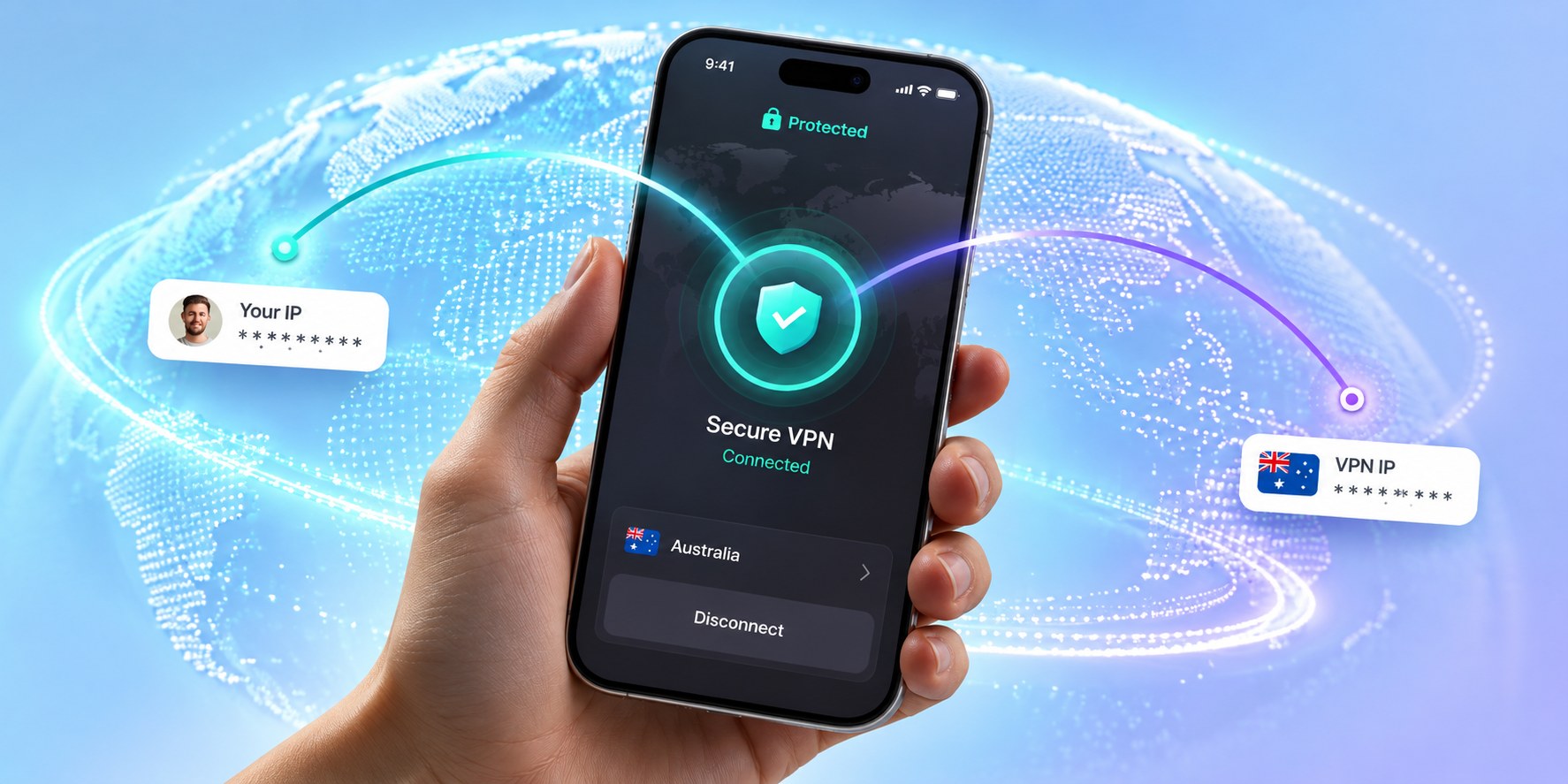 Proton VPN 客户端下载配图:手机与全球加密网络